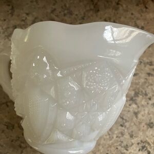 Vintage milk glass pitcher